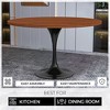 LeisureMod Verve Mid-Century Modern Table with a 48" Round MDF Tabletop and Black Steel Pedestal Base for Kitchen and Dining Room - 4 of 4