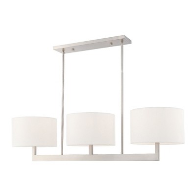 Hayworth Contemporary Brushed Nickel 3-Light Linear Chandelier