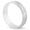Pompeii3 Platinum 5mm Brushed Ring Mens Hand Carved Wedding Band - 2 of 4