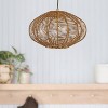 13.5" 1-Light Linnea Pendant Rattan Brown - River of Goods: Bohemian Style, Adjustable Height, UL Listed - 3 of 4