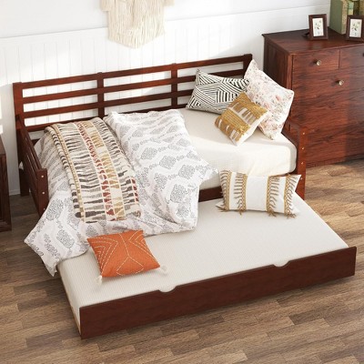 Twin Size Daybed with Trundle and Guardrails