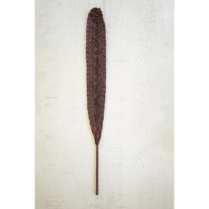 Tobacco Woven Kejur Leaf – Decorative Natural Accent 5" Tall by Kalalou - 1 of 3