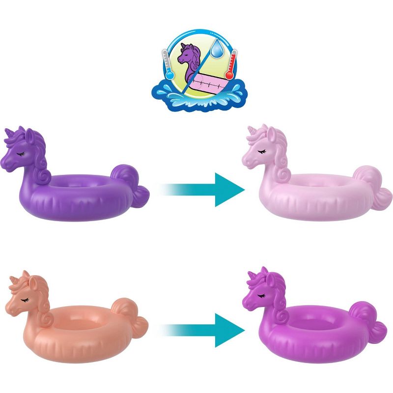 Polly Pocket Sparkle Cove Adventure Unicorn Floatie Compact Playset, 5 of 8