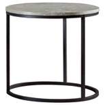 Lainey Round End Table with Faux Marble Top Gray/Black - Coaster