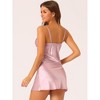 cheibear Women's Satin Sleeveless Backless Cami Sleepwear with Breast Pads - 4 of 4