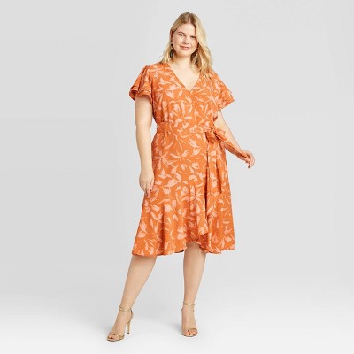 plus size wrap dresses with sleeves