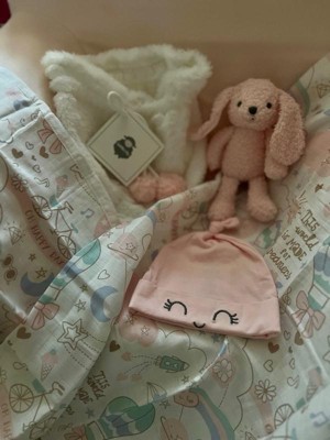 Lambs & Ivy Pink/White 5-Piece Luxury Infant/Newborn/Baby Gift Basket