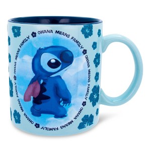 Silver Buffalo Disney Lilo & Stitch "Ohana Means Family" Ceramic Mug | Holds 20 Ounces - 1 of 4