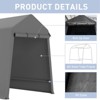 6X8 Ft Outdoor Portable Storage Shelter Shed with Rolled Up Zipper Doors & Vents, Heavy Duty Carport - 3 of 4