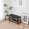 NicBex Metal Shoe Rack Bench with Cushion,Entryway Shoe Organizer with 2 Shelves,Storage Bench with Seat for Hallway,Bedroom,Living Room - 3 of 4