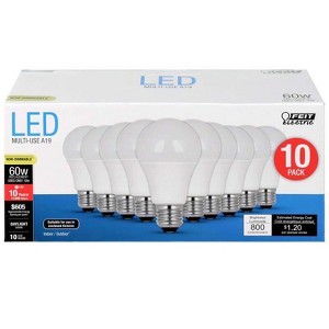 Feit Electric A19 E26 (Medium) LED Bulb Daylight 60 Watt Equivalence 10 pk - 1 of 1