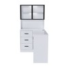 Homy Casa L-Shaped Desk with Glass Door Hutch and Storage Drawers for Home Office - 4 of 4