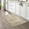 Washable Area Rug Vintage Distressed Rug Non Slip Rug Low Pile Rugs Oriental Floral Throw Rug Foldable Indoor Carpet for Living Room Bedroom Nursery - 3 of 4