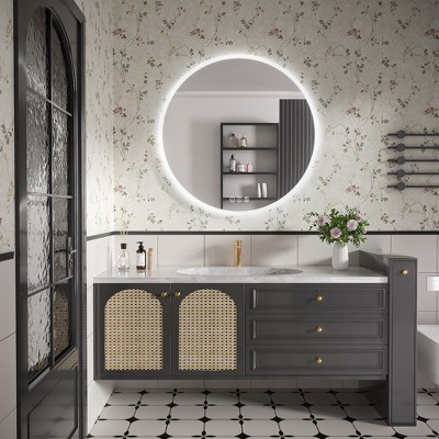Round Tempered Glass Bathroom Mirror