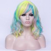 Unique Bargains Women's Curly Wigs 15" Multicolor Highlight with Wig Cap - 2 of 4
