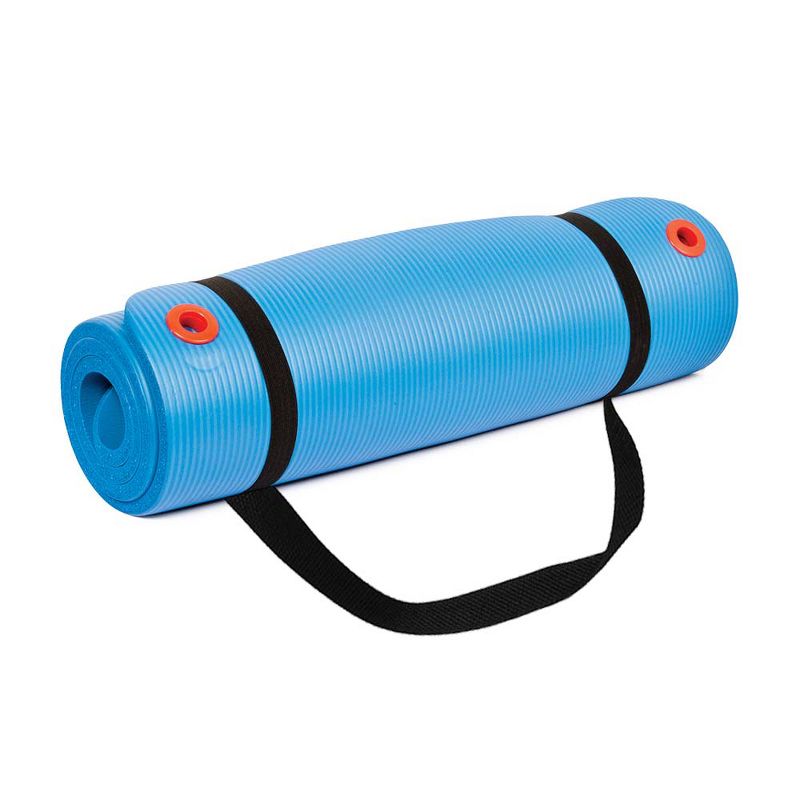 BodySport Personal Exercise Mat, Exercise Equipment for Yoga, Pilates, and Fitness Routines, 56 in. x 24 in. X 1/2 in., Blue, 1 of 6