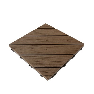 12 in. x 12 in. 45 Degrees Splicing Solid WPC Interlocking Decking Tile (11 per Case)