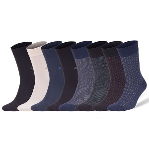 Men’s Dress Socks 8 Pairs Assorted Colors Size 8-11.5 Soft Comfortable Odor-Resistant Eco-Friendly - 1 of 4