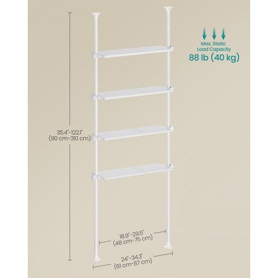 Pearl White Adjustable Over-the-Toilet Storage Shelf