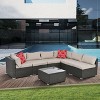 Patio furniture outdoor sofa set with 6 seats, Garden Furniture With Tempered Glass Coffee Table - 2 of 4