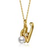 Personalized 14K Gold Plated Initial Pearl Pendant Necklace for all ages: A Charming gold Elegant Keepsake Gift - 3 of 3