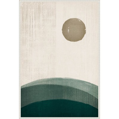 The Rusty Sun Abstract Canvas Art with White Floater Frame, 23 x 33 inches