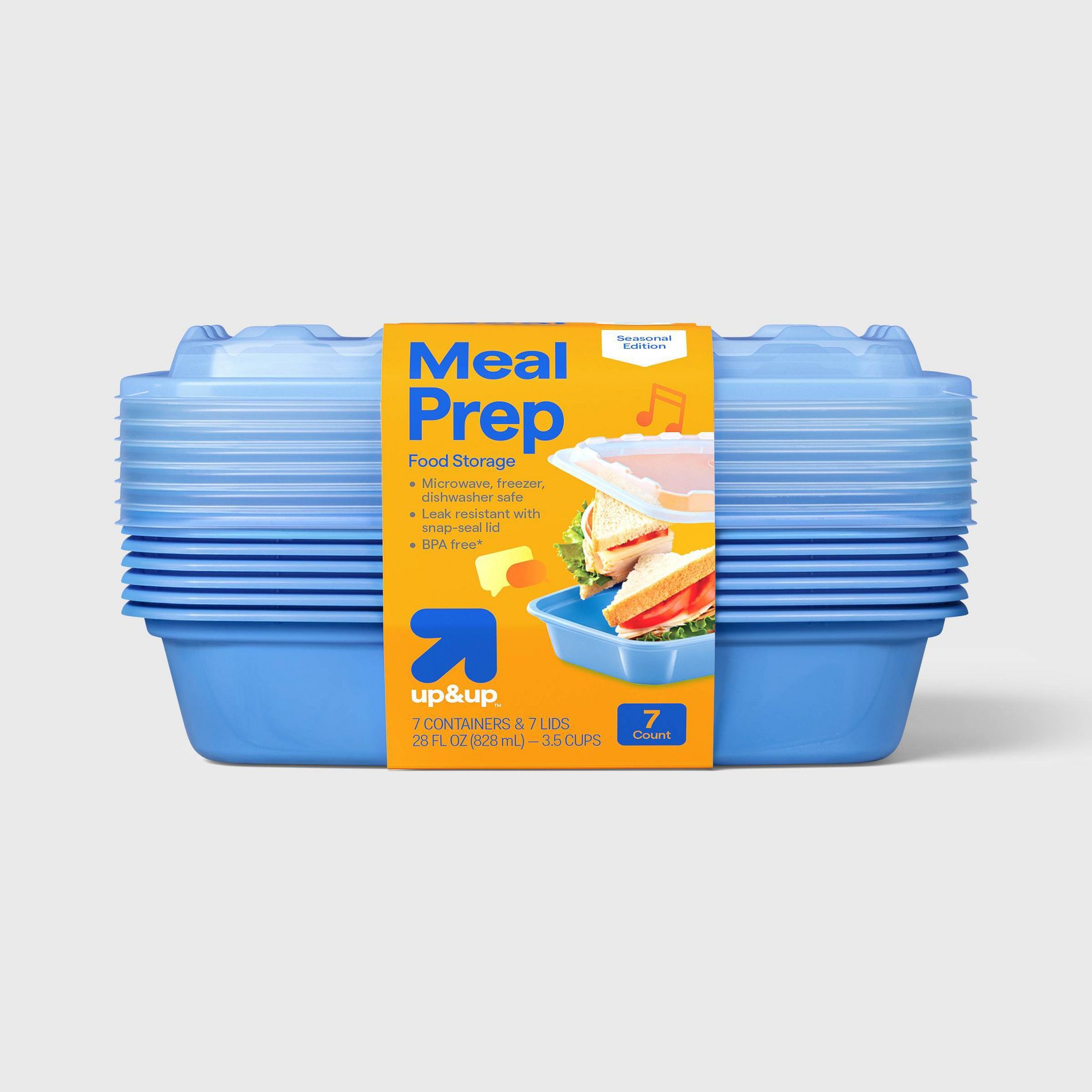 Food Storage Containers Rectangle - 28oz/7pk - Blue - up&up™