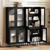 Tangkula Kitchen Pantry Cabinet 70.5" Tall Cupboard w/ 4 Translucent Doors Freestanding Sideboard - 4 of 4