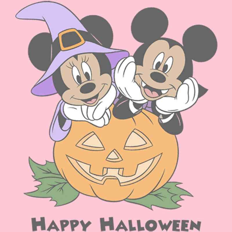Girl's Disney Halloween Vampire Mickey & Minnie T-Shirt, 2 of 5