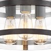 Franklin Iron Works Eagleton Modern Farmhouse Ceiling Light Flush Mount Fixture 13 1/2" Wide Oil Rubbed Bronze 3-Light Clear Glass for Bedroom House - 3 of 4