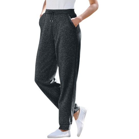 Woman Within Women s Plus Size Tall Better Fleece Jogger Sweatpant 6x Heather Charcoal Target