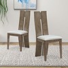 Ridstar 2 Set Armless Chairs with High Back For Dining Room-Brown - 4 of 4