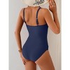 Eomenie One Piece Swimsuit for Women Zip Front Tummy Control Bathing Suit Ruched Slimming Swimwear Double Straps Swim Suit - 2 of 3
