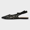Women's London Lace Sling Back Bow Flats - A New Day™ Black - 2 of 4