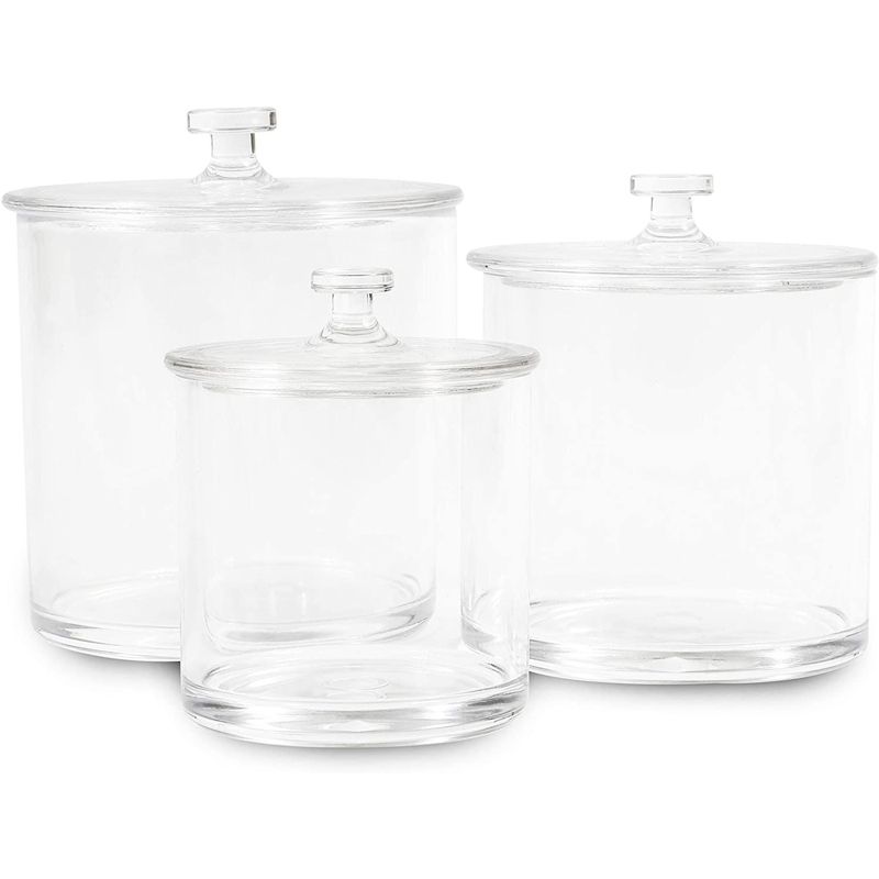 Juvale 3 Pack Acrylic Jars Set, Plastic Apothecary Containers with Lids, 3 Sizes, 2 of 8