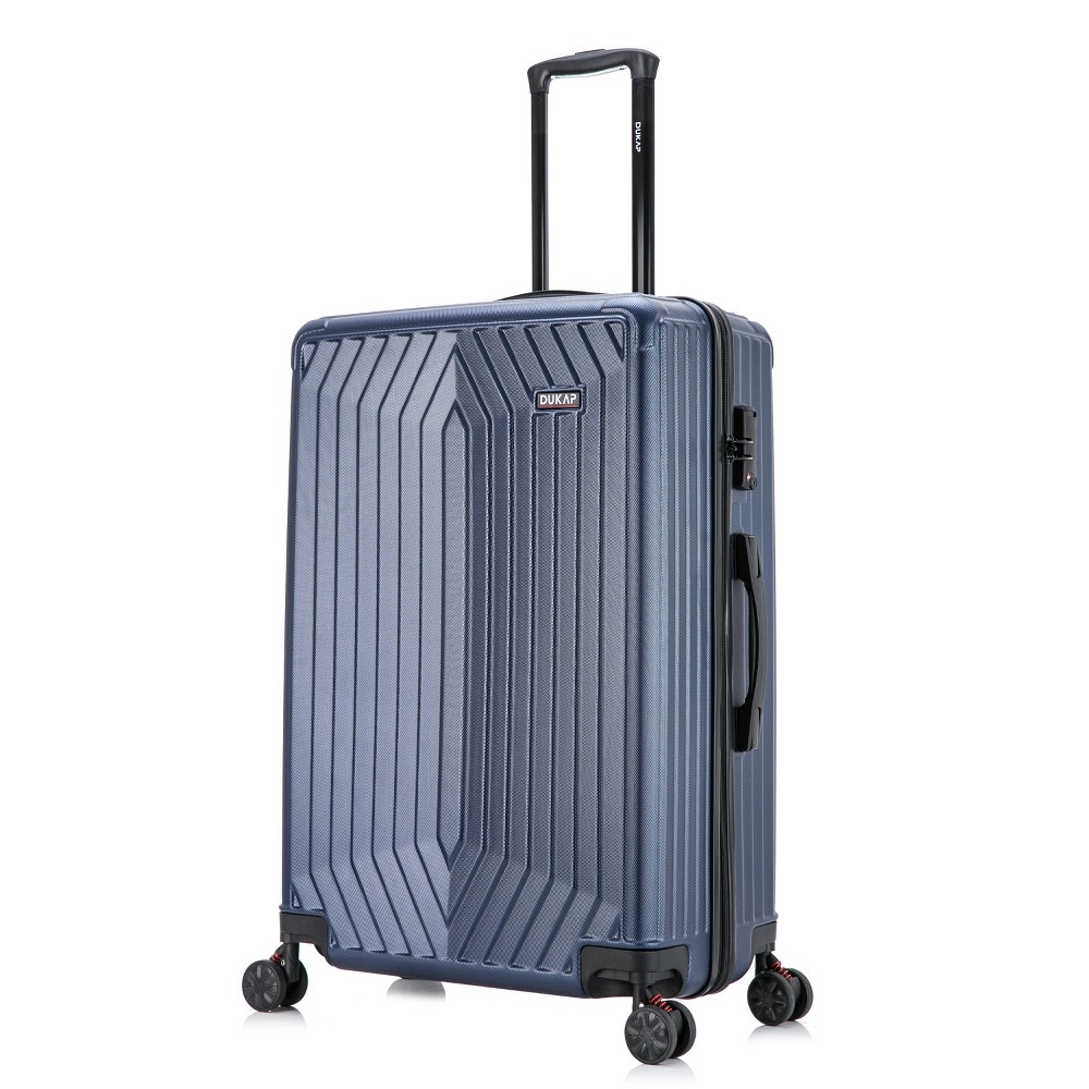 Photos - Luggage Dukap STRATOS Lightweight Hardside Large Checked Spinner Suitcase - Blue 