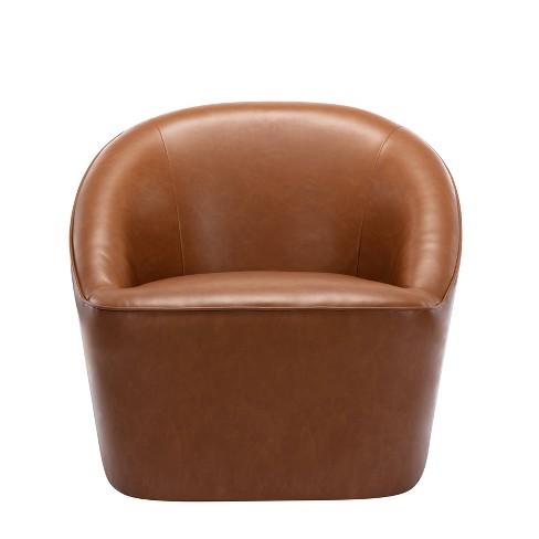 Tan leather swivel discount chair