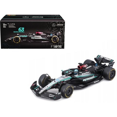 Mercedes-AMG F1 W15 E Performance #63 "Petronas" F1 World Championship 2024 with/Figure & Case 1/43 Diecast Model Car by Bburago