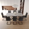 9-Piece Extendable Dining Set with Rectangle Kitchen Table and 8 C-shaped Tube Armless Chairs - 2 of 4