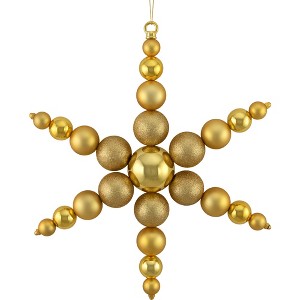 Northlight Shatterproof 3-Finish Snowflake Commercial Christmas Ornament - 18" - Gold - 1 of 4