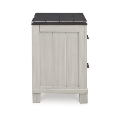 Transitional Two-Tone 2-Drawer Nightstand with Dark Brown Top