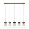 Toltec Lighting Nouvelle 5 - Light Chandelier in  New Aged Brass with 4" Square Clear Bubble Shade - 2 of 2