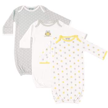 Luvable Friends Baby Unisex Cotton Gowns, Owl, 0-6 Months