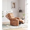 Oversized Leather Power Recliner Chair with Massage, Heat, and 360-Degree Swivel, Featuring USB Ports and Side Pockets, Large 27-Inch Seat Width - 2 of 4