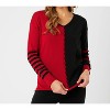Women's V-Neck Cable Sleeve Sweater - Angel Apparel - 2 of 4