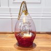 Pavilion Gift Company - Holiday Family - 11.5" Ruby Beaded Glass Lantern - Candle Holders - 2 of 4