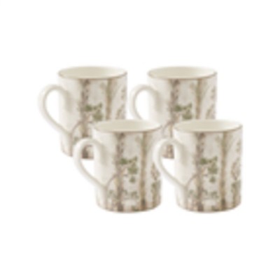 Spode Kit Kemp 16oz Tall Trees Mug (Set of 4) | Enchanted Forest Design | Porcelain | Dishwasher and Microwave Safe | For Coffee and Tea