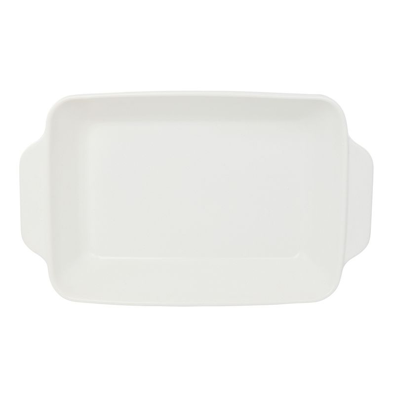 Gibson Bee and Willow 4 Quart Rectangular Stoneware Baker in White Speckle, 3 of 6