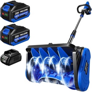 POXURIO 20V Cordless Snow Shovel 13 Inch Electric Snow Blower with 2×4.0Ah Batteries and Fast Charger 25FT Throw Distance for Driveway Patio Deck - 1 of 4