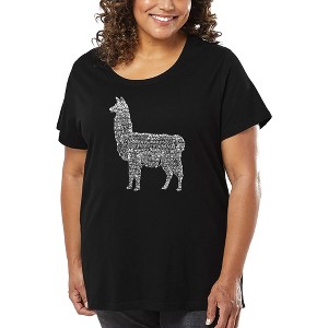 LA Pop Art Women's Word Art T-shirt - Llama Mama - 1 of 4